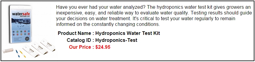 Hydroponic water testing